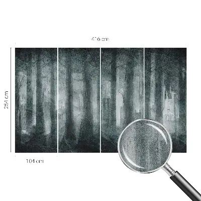 Papel de parede autocolante para quarto com estampa de floresta misteriosa