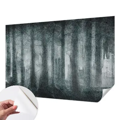 Papel de parede autocolante para quarto com estampa de floresta misteriosa