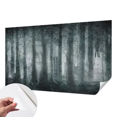 Papel de parede autocolante para quarto com estampa de floresta misteriosa