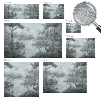 Papel de parede 3D com estampa de paisagem natural