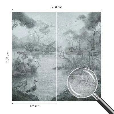 Papel de parede 3D com estampa de paisagem natural