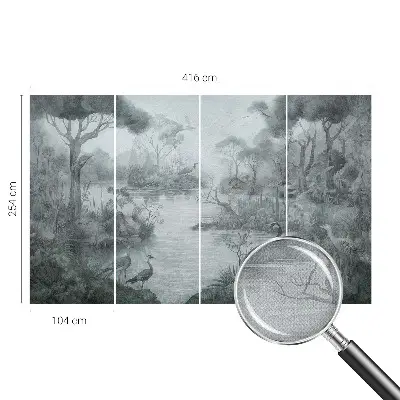 Papel de parede 3D com estampa de paisagem natural