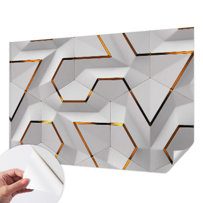 Autocolante de parede fotográfico com padrão de geometria moderna