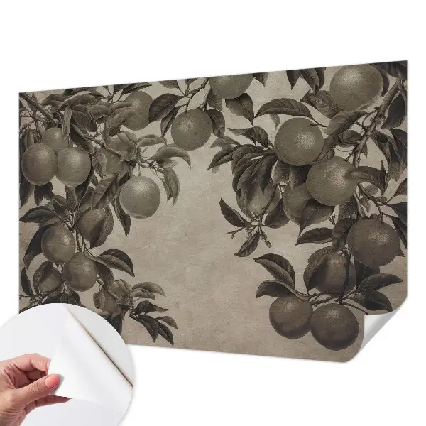 Papel de parede infantil com padrão de frutas