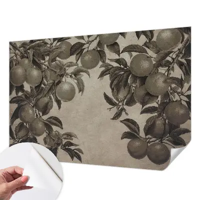 Papel de parede infantil com padrão de frutas