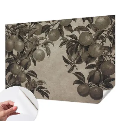 Papel de parede infantil com padrão de frutas