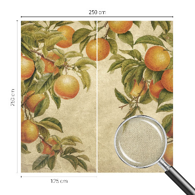 Papel de parede autocolante para sala com estampa de ramos de frutos