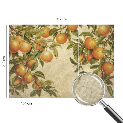Papel de parede autocolante para sala com estampa de ramos de frutos