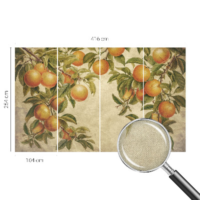 Papel de parede autocolante para sala com estampa de ramos de frutos