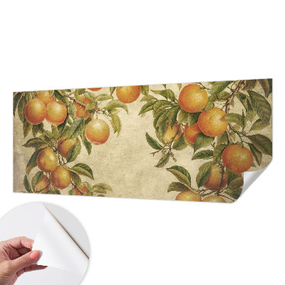Papel de parede autocolante para sala com estampa de ramos de frutos