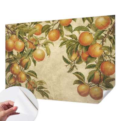 Papel de parede autocolante para sala com estampa de ramos de frutos