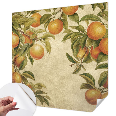 Papel de parede autocolante para sala com estampa de ramos de frutos