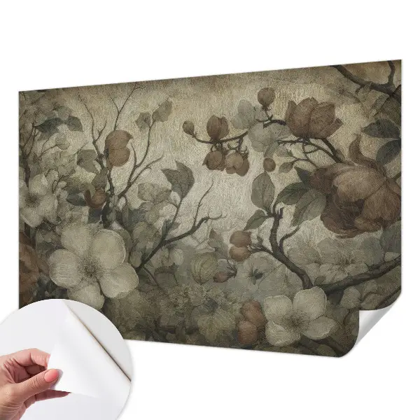 Papel de parede autocolante com padrão floral decorativo