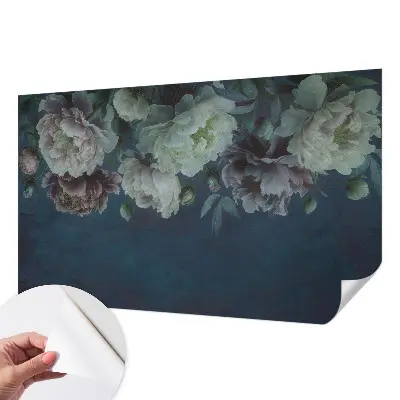 Papel de parede 3D com padrão floral elegante
