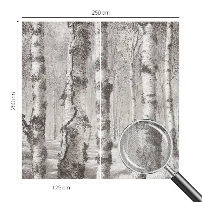 Papel de parede infantil com estampa de floresta de bétulas