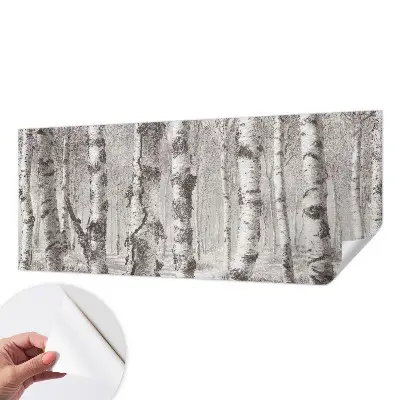 Papel de parede infantil com estampa de floresta de bétulas