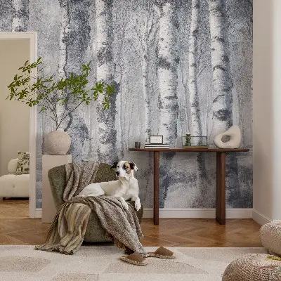 Papel de parede autocolante para sala com padrão de natureza gélida