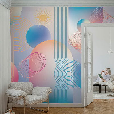 Papel de parede para criança com padrão de abstração colorida