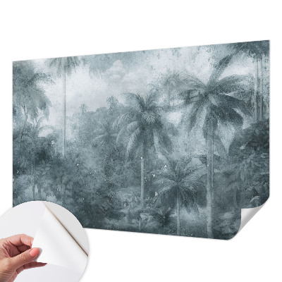 Papel de parede autocolante para quarto com estampa de vegetação tropical