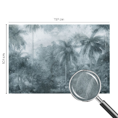 Papel de parede autocolante para quarto com estampa de vegetação tropical