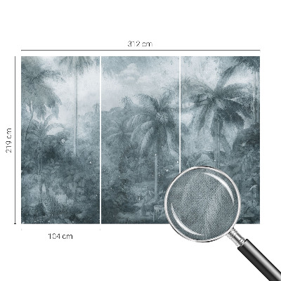 Papel de parede autocolante para quarto com estampa de vegetação tropical