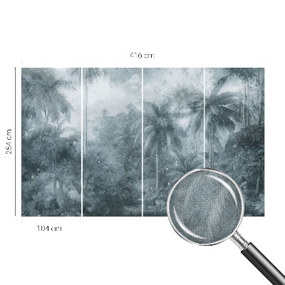 Papel de parede autocolante para quarto com estampa de vegetação tropical