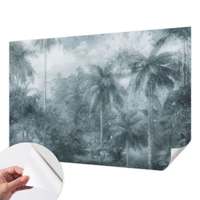 Papel de parede autocolante para quarto com estampa de vegetação tropical