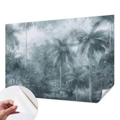 Papel de parede autocolante para quarto com estampa de vegetação tropical
