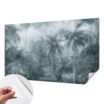 Papel de parede autocolante para quarto com estampa de vegetação tropical