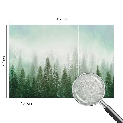 Papel de parede para criança com estampa de lobo na floresta