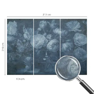 Papel de parede autocolante para sala com arranjo floral