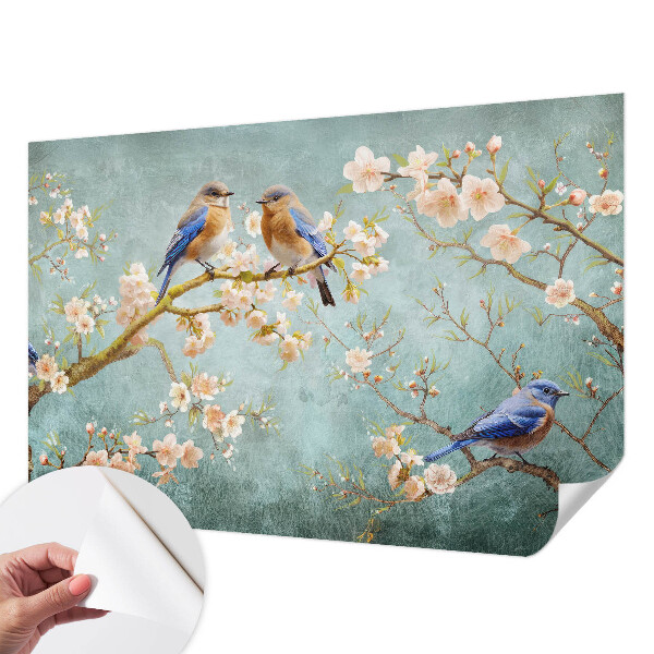 Papel de parede infantil Pássaros da primavera