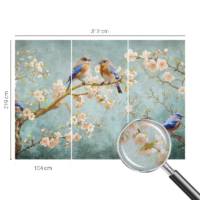 Papel de parede infantil Pássaros da primavera