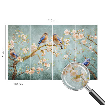 Papel de parede infantil Pássaros da primavera