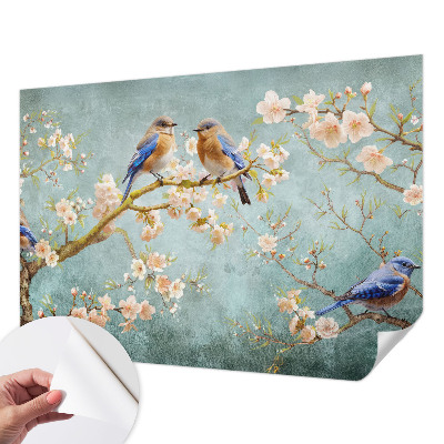 Papel de parede infantil Pássaros da primavera