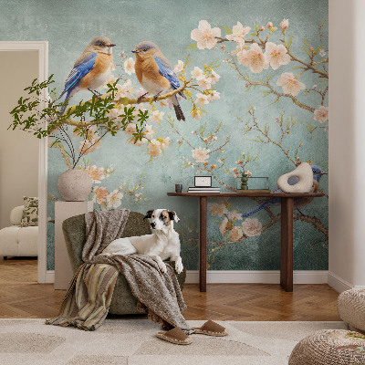 Papel de parede infantil Pássaros da primavera