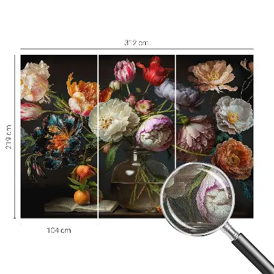 Papel de parede autocolante para quarto com estampa de buquê de flores