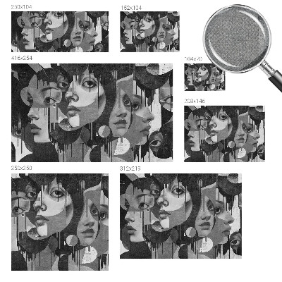 Papel de parede 3D Rostos de mulheres