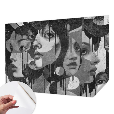 Papel de parede 3D Rostos de mulheres