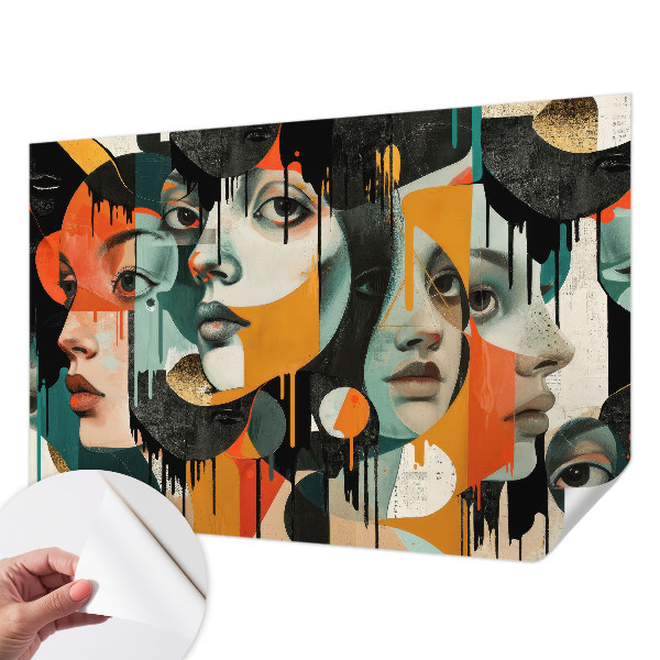 Papel de parede para criança Rostos coloridos