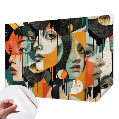 Papel de parede para criança Rostos coloridos