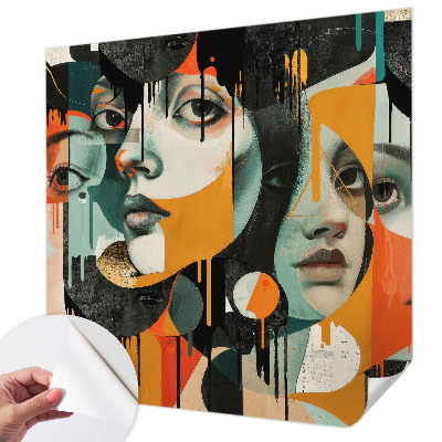 Papel de parede para criança Rostos coloridos