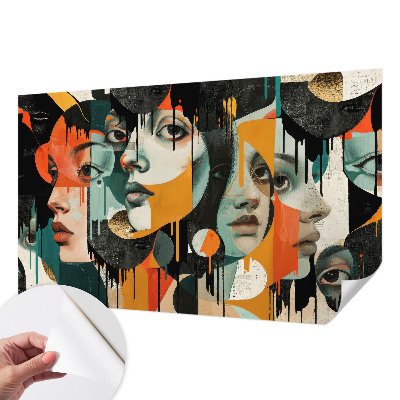 Papel de parede para criança Rostos coloridos