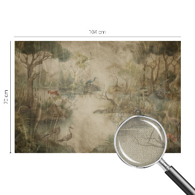 Papel de parede autocolante para quarto com estampa de cena da floresta
