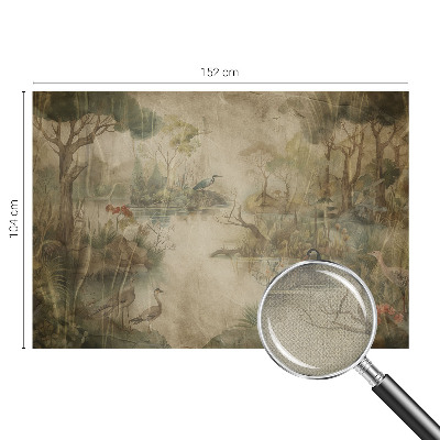 Papel de parede autocolante para quarto com estampa de cena da floresta