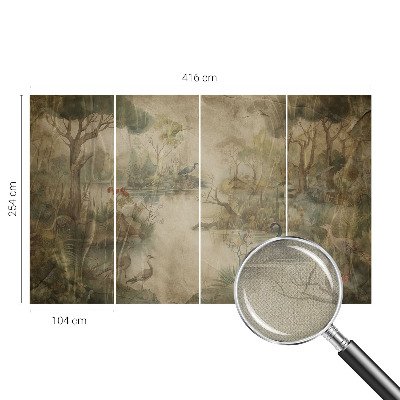 Papel de parede autocolante para quarto com estampa de cena da floresta