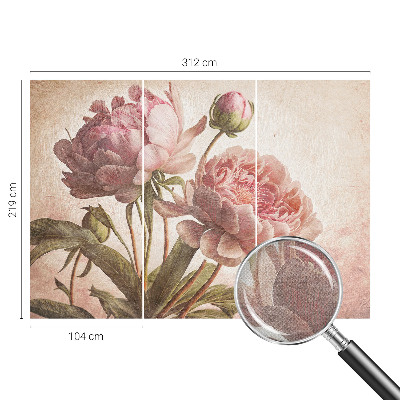 Autocolante de parede fotográfico Peônias delicadas