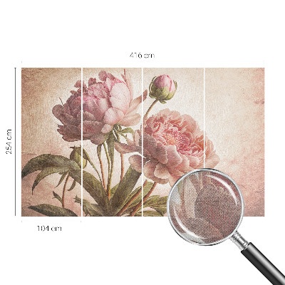 Autocolante de parede fotográfico Peônias delicadas