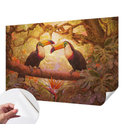 Papel de parede para criança tucanos coloridos