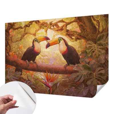 Papel de parede para criança tucanos coloridos